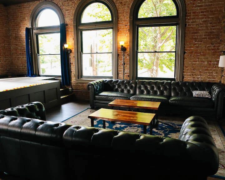 The Bourbon Lounge with chesterfield sofas